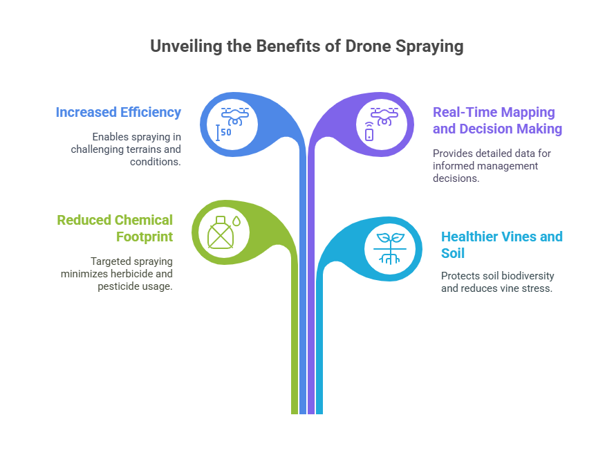 Benefits of Targeted Drone Spraying in Vineyards